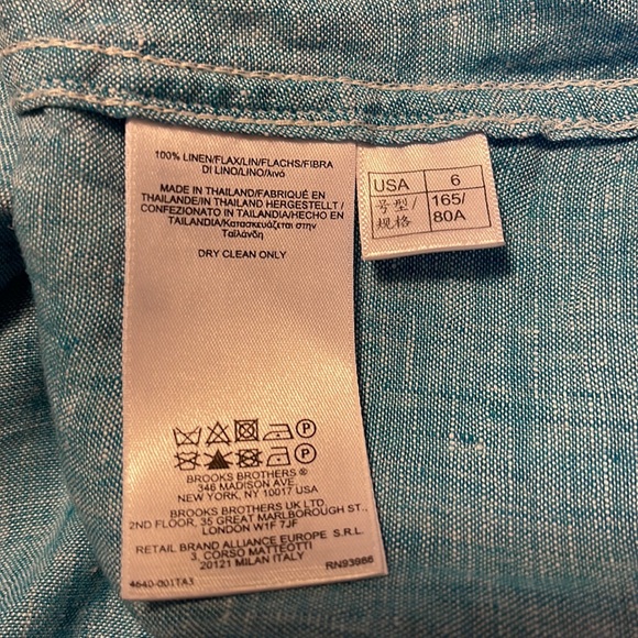 Brooks Brothers “346” Blue Linen Blouse - Women’s Size 6 - Picture 8 of 8